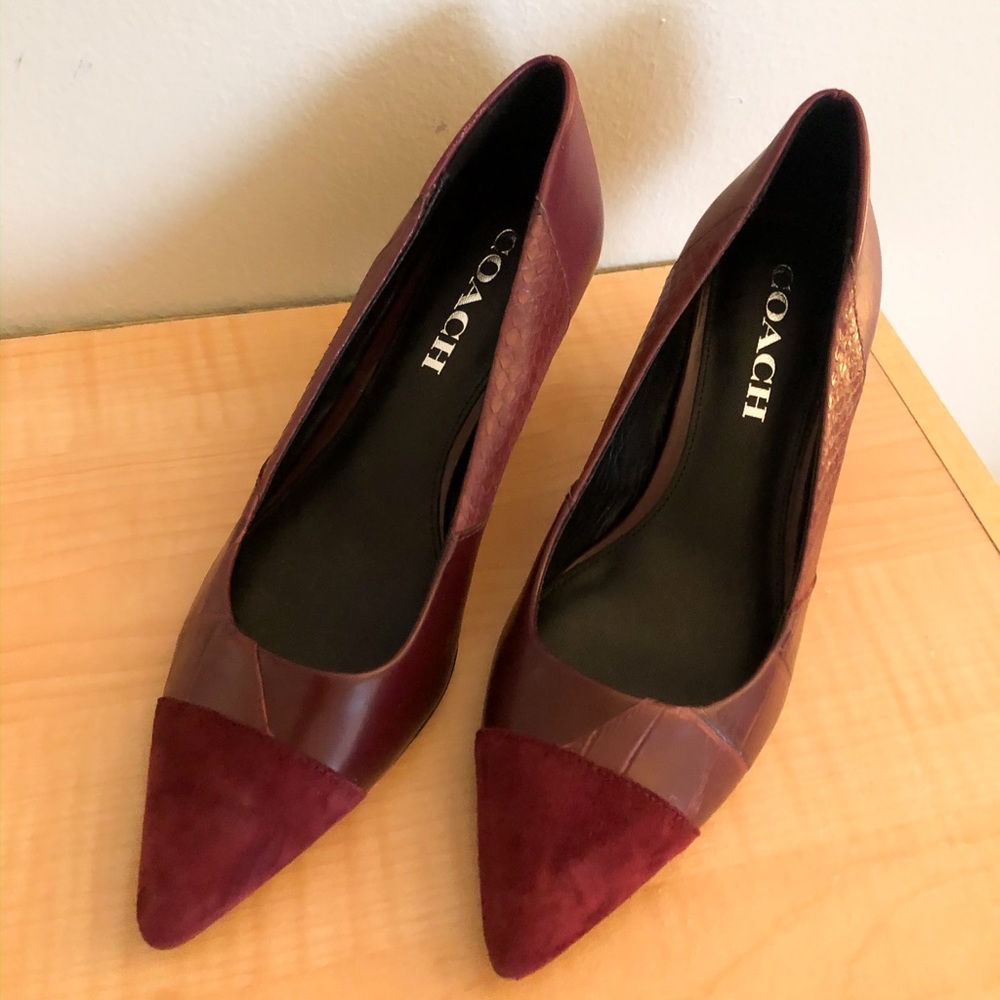 Coach suede tip heels size 6